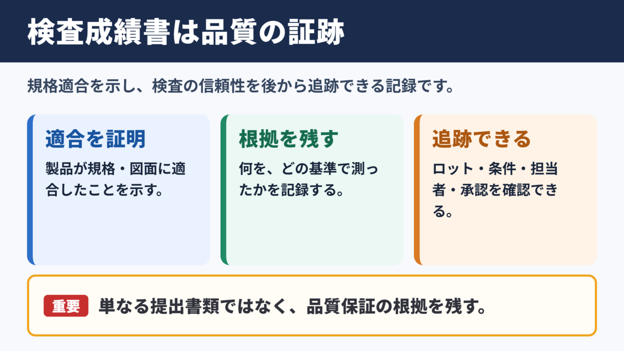 検査成績書の役割と記載内容