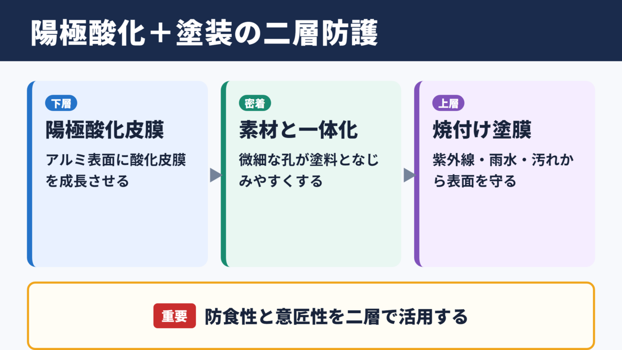 陽極酸化塗装複合皮膜の基本構造