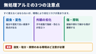 アルマイト処理をしない場合の影響