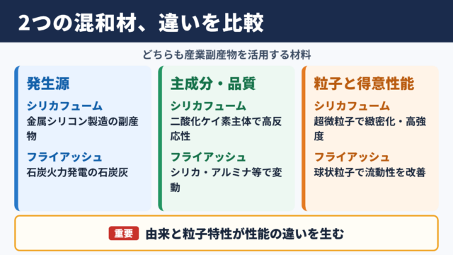 シリカフュームとフライアッシュの違い