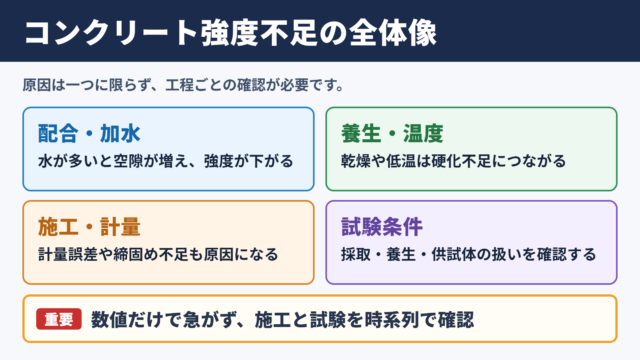 コンクリート強度不足の全体像