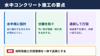 水中コンクリートの意味と施工上の特徴