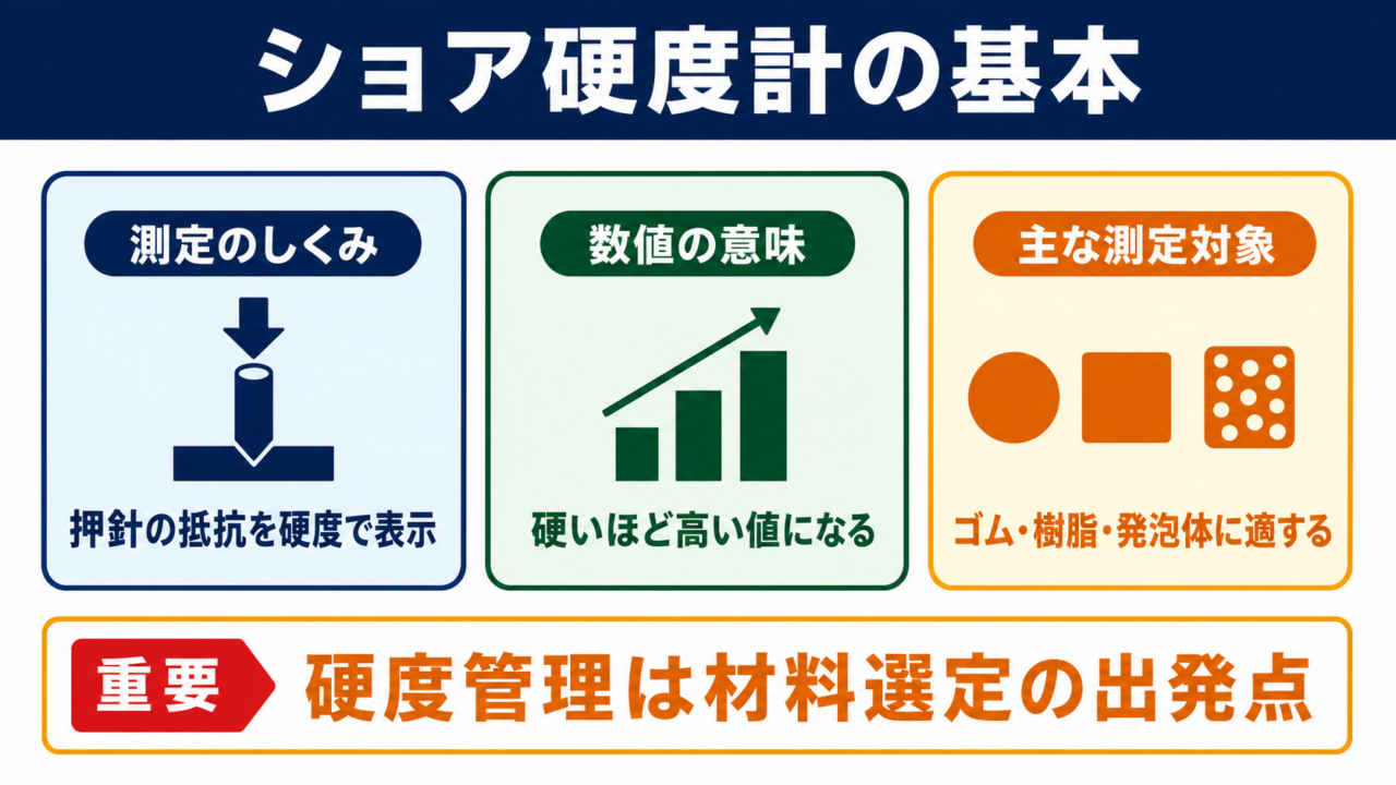 ショア硬度計の意味と測定対象