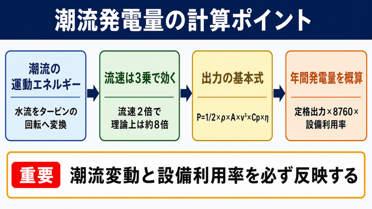 潮流発電の発電量と計算の考え方