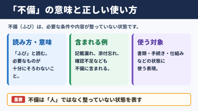 不備の意味と読み方