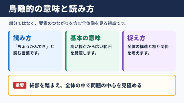鳥瞰的の意味と読み方