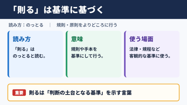 則るの意味と読み方