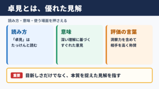 卓見の意味と読み方