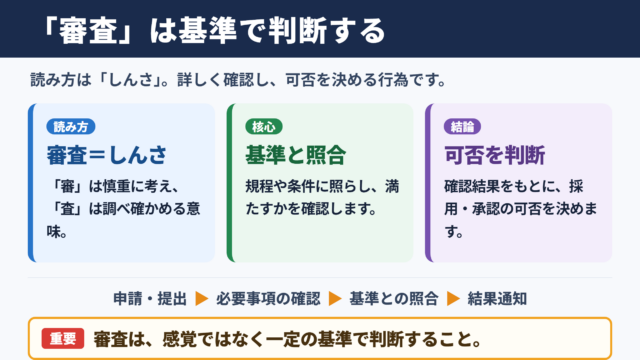 審査の意味と読み方