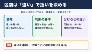 区別の意味と基本的な考え方