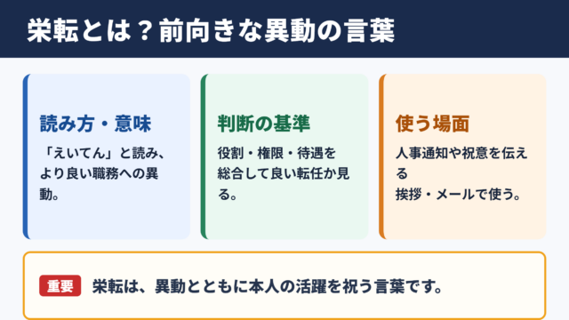 栄転の意味と読み方