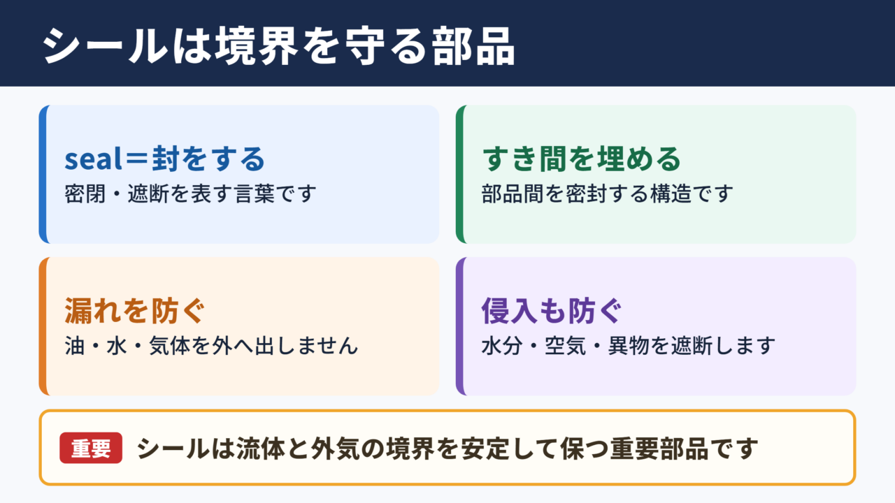 シールの意味と密封部品としての役割