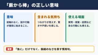 藪から棒の意味と基本的な使い方