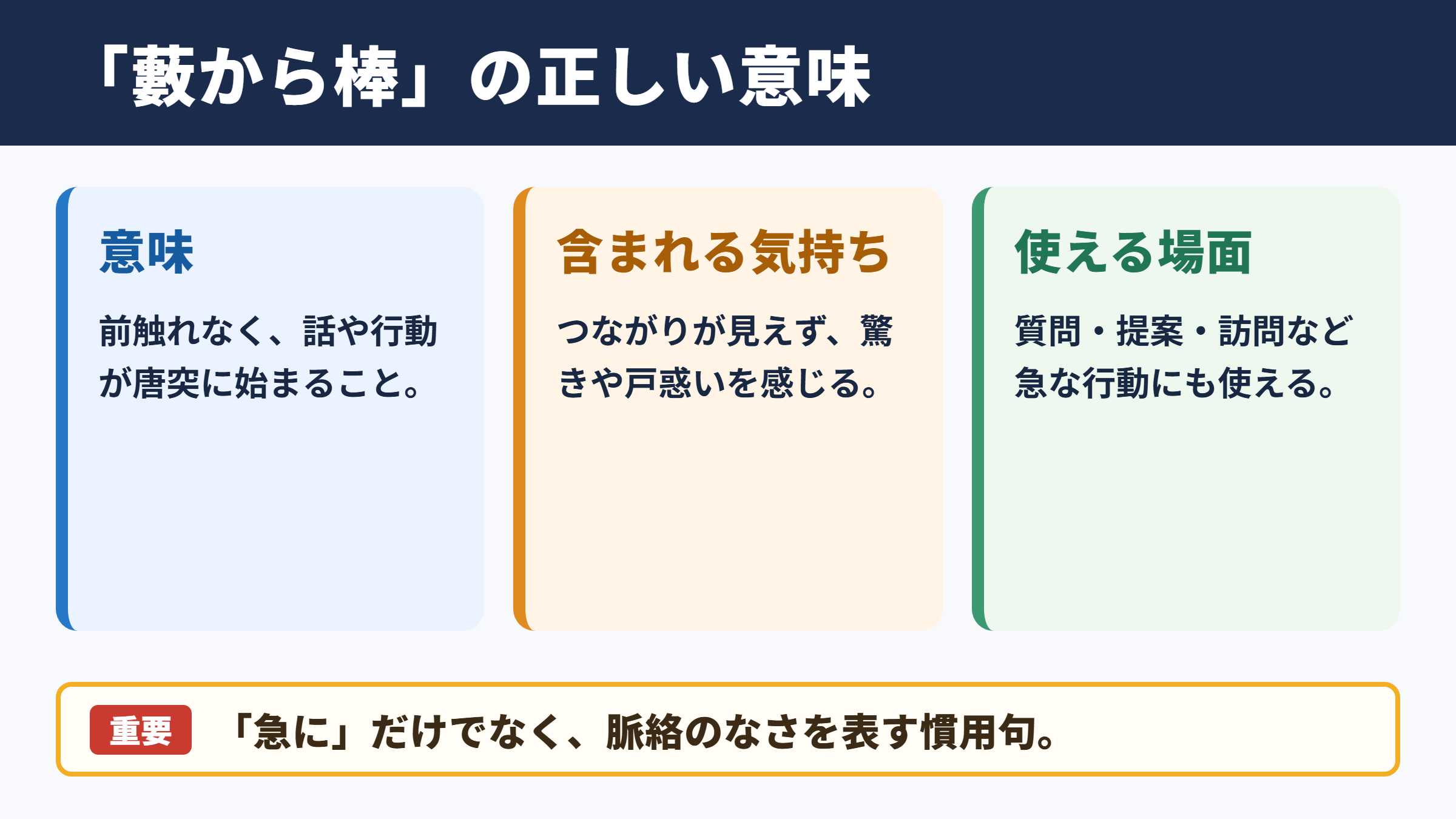 藪から棒の意味と基本的な使い方