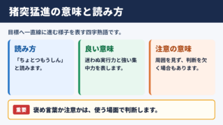 猪突猛進の意味と読み方