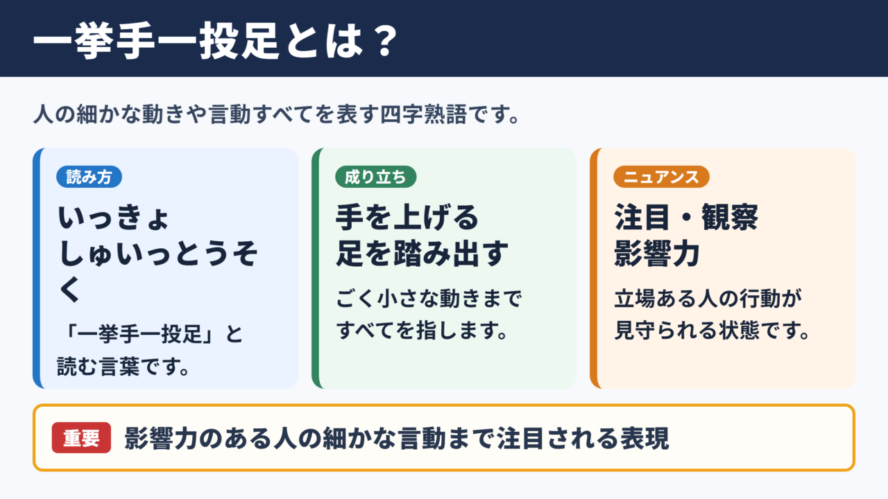 一挙手一投足の意味と読み方