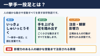 一挙手一投足の意味と読み方
