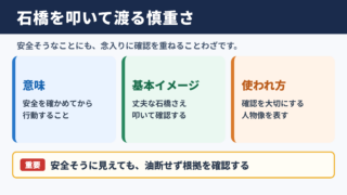 石橋を叩いて渡るの意味と基本イメージ