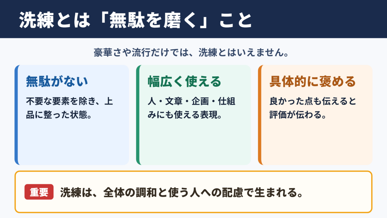 洗練されたの意味と結論