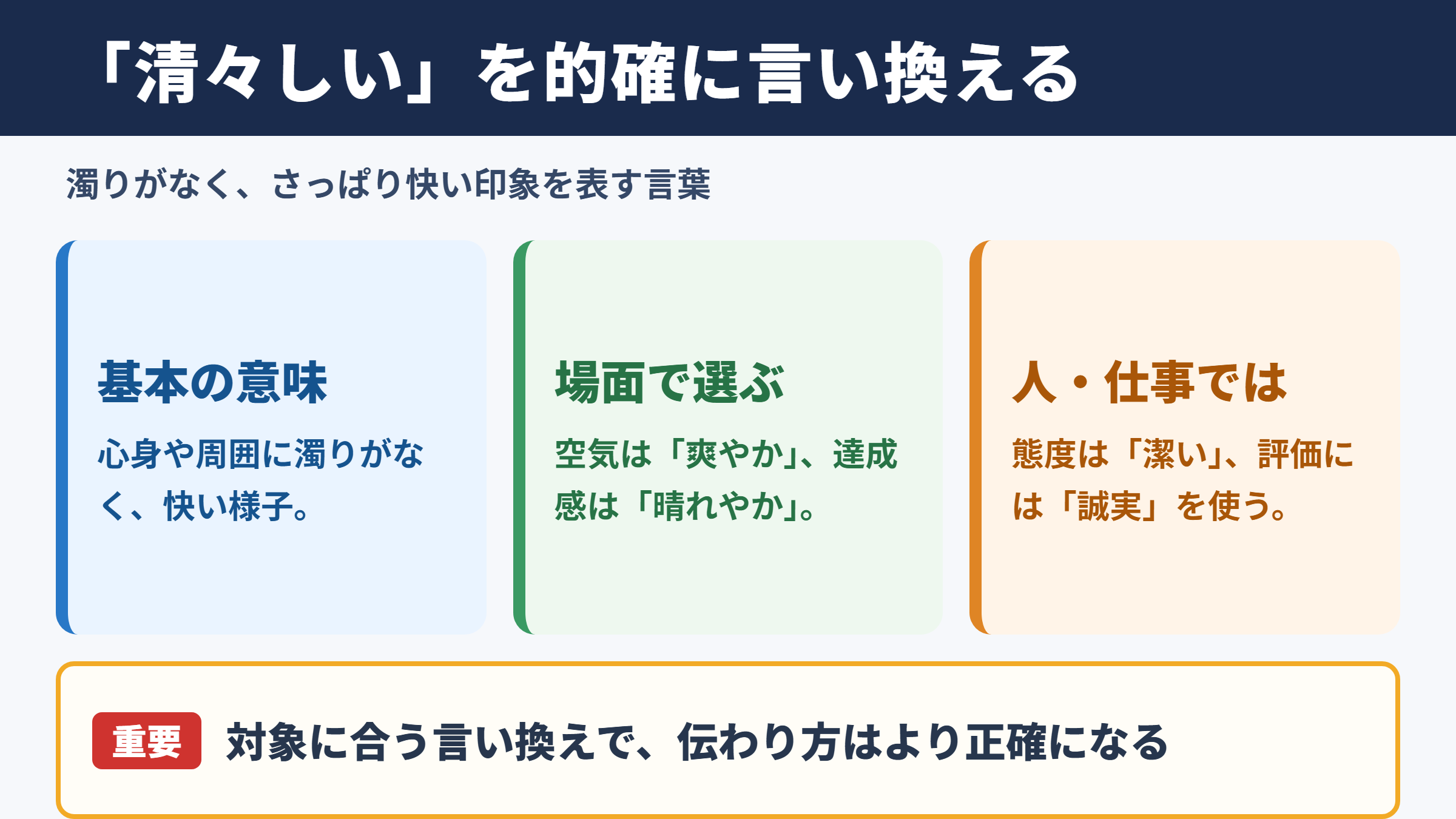 清々しいの言い換え一覧表と基本的な意味