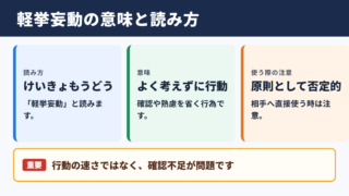 軽挙妄動の意味と読み方