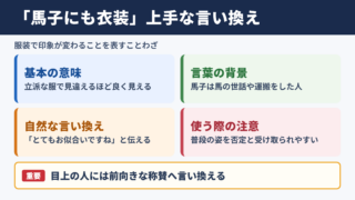 馬子にも衣装の意味と類語・言い換え一覧