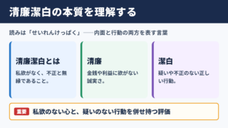 清廉潔白の意味と読み方
