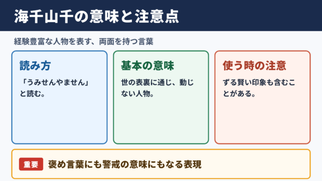 海千山千の意味と読み方