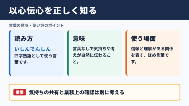 以心伝心の意味と読み方