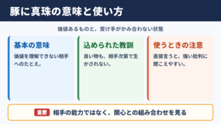 豚に真珠の意味と使い方の要点