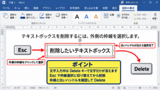 エクセルのテキストボックスを削除する方法【枠線を選択】 - テキストボックスの枠線による選択