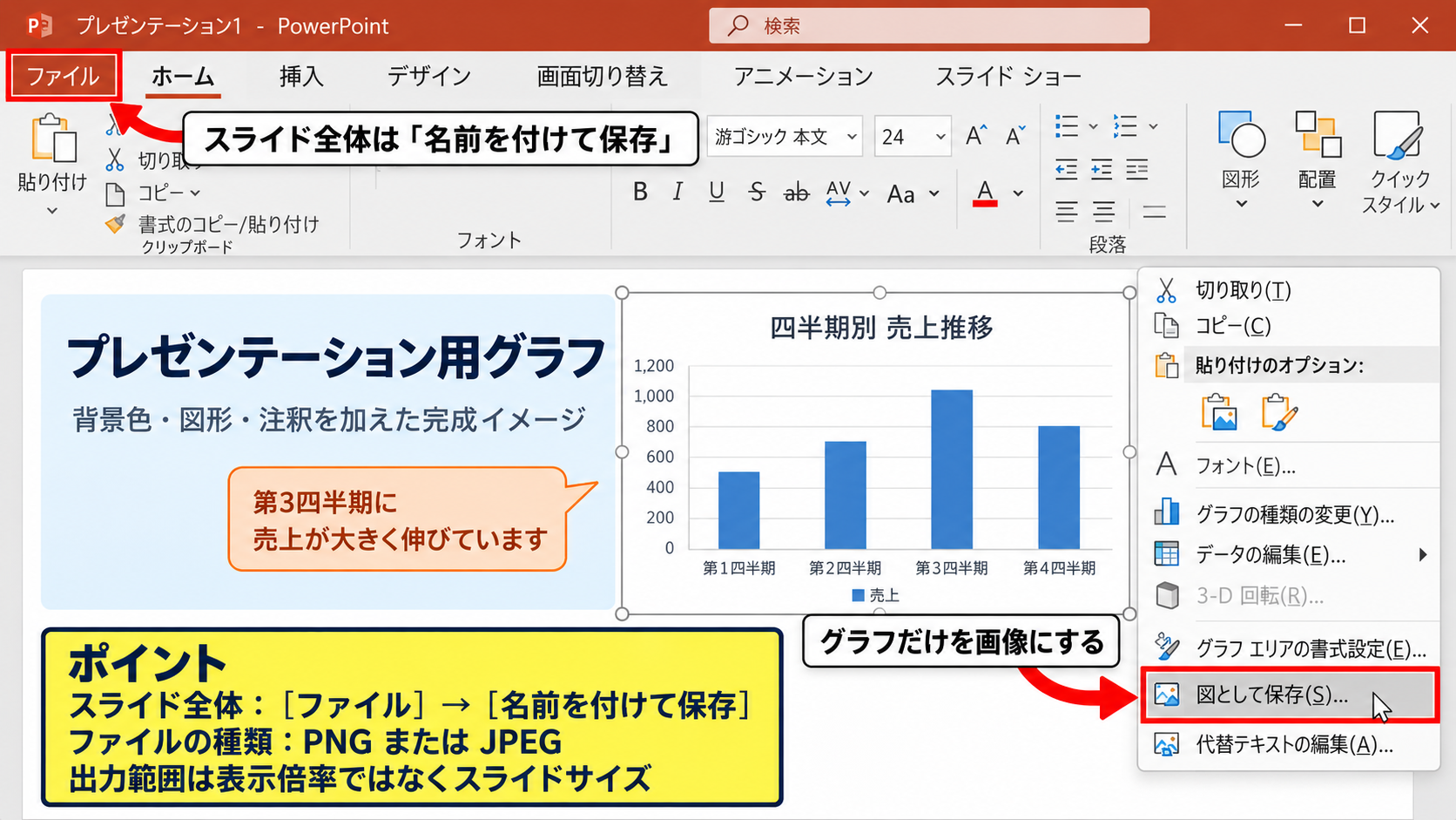 貼り付け先から画像ファイルを作成する手順 - PowerPointを使った保存操作