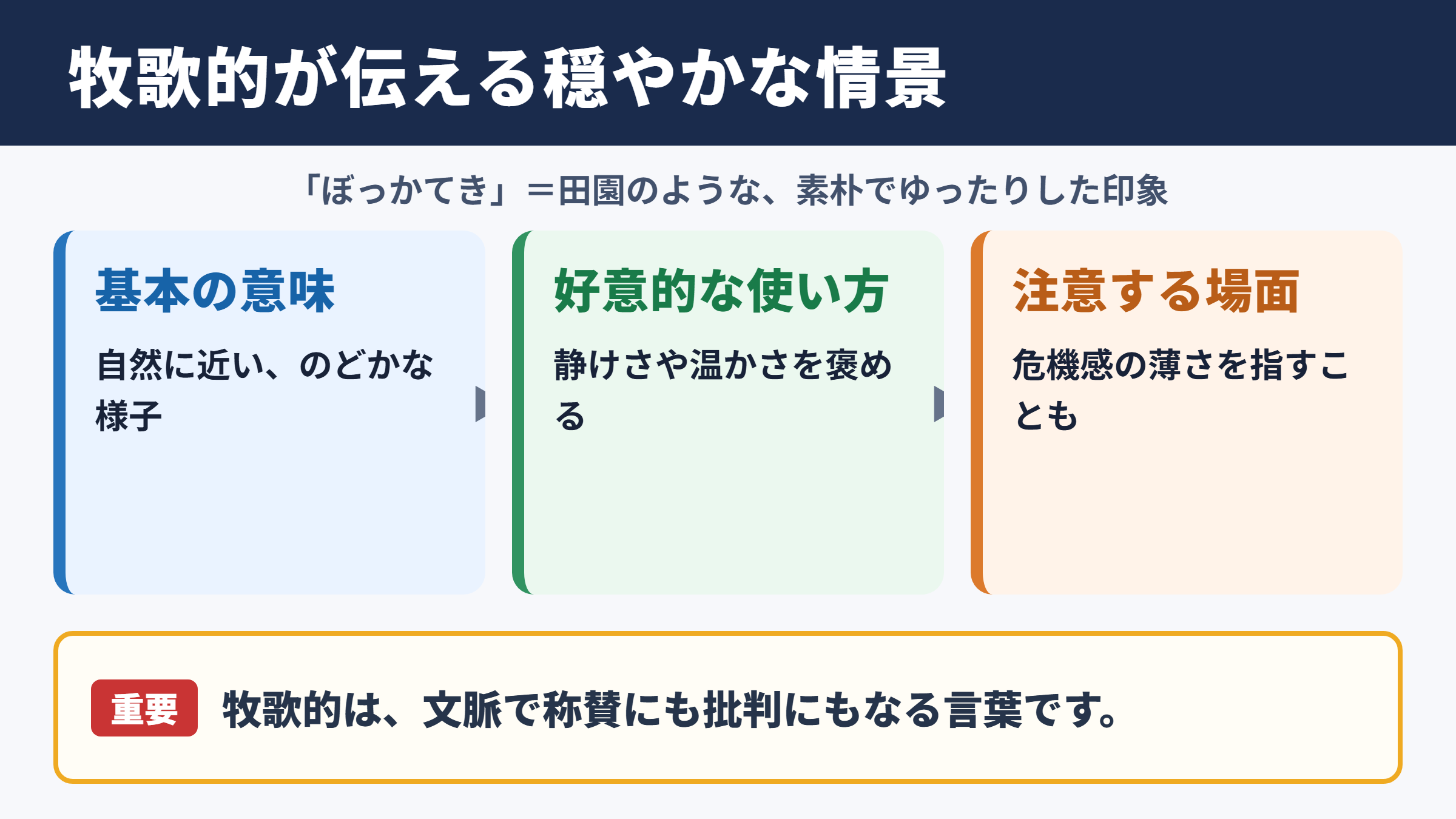 牧歌的の意味と基本ニュアンス