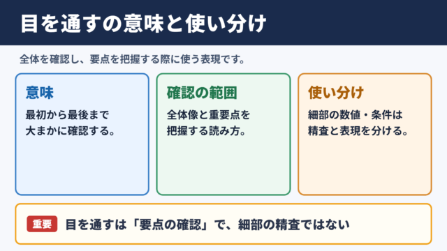 目を通すの意味と使い分け