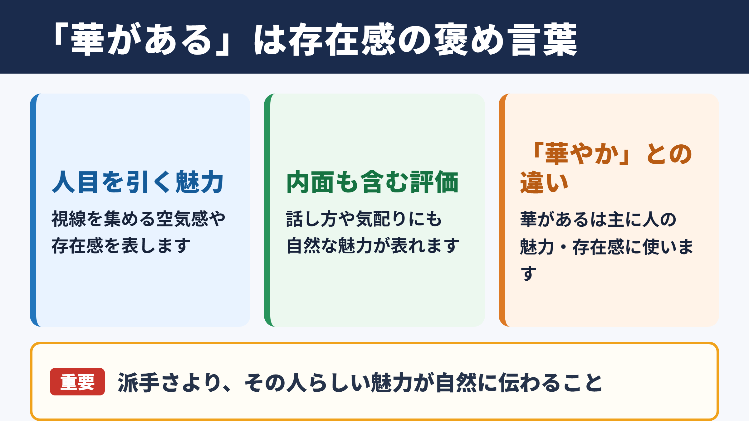 華があるの意味と基本的なニュアンス