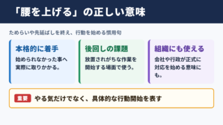 腰を上げるの意味と使い方