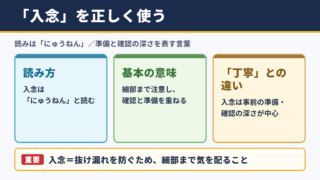 入念の意味と正しい読み方