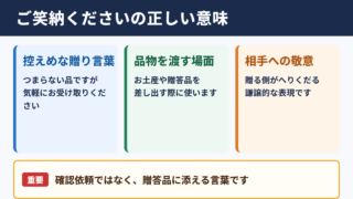 ご笑納くださいの意味と基本的な使い方