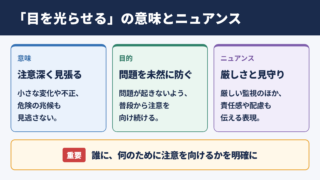 目を光らせるの意味と基本的なニュアンス