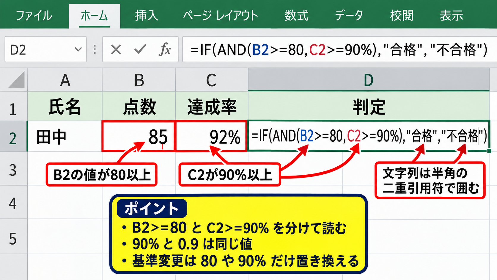 エクセルで複数条件IF関数を作成する方法【AND関数の組み合わせ】 - セル参照と条件式の読み方