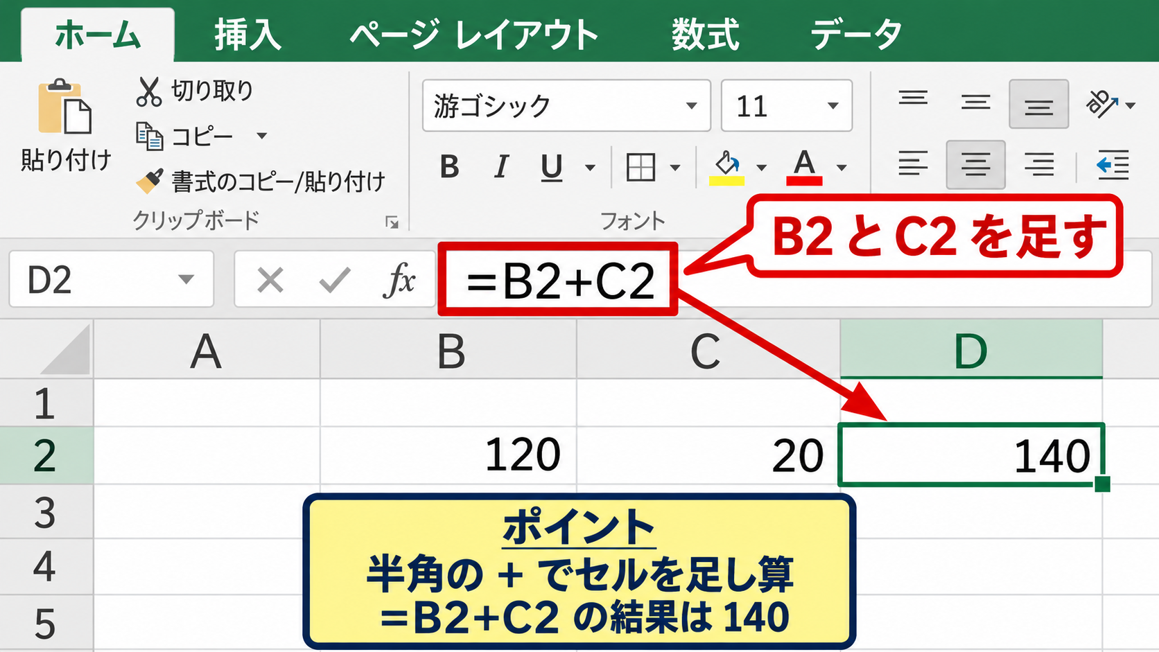 足し算と引き算の計算式 - プラス記号による足し算